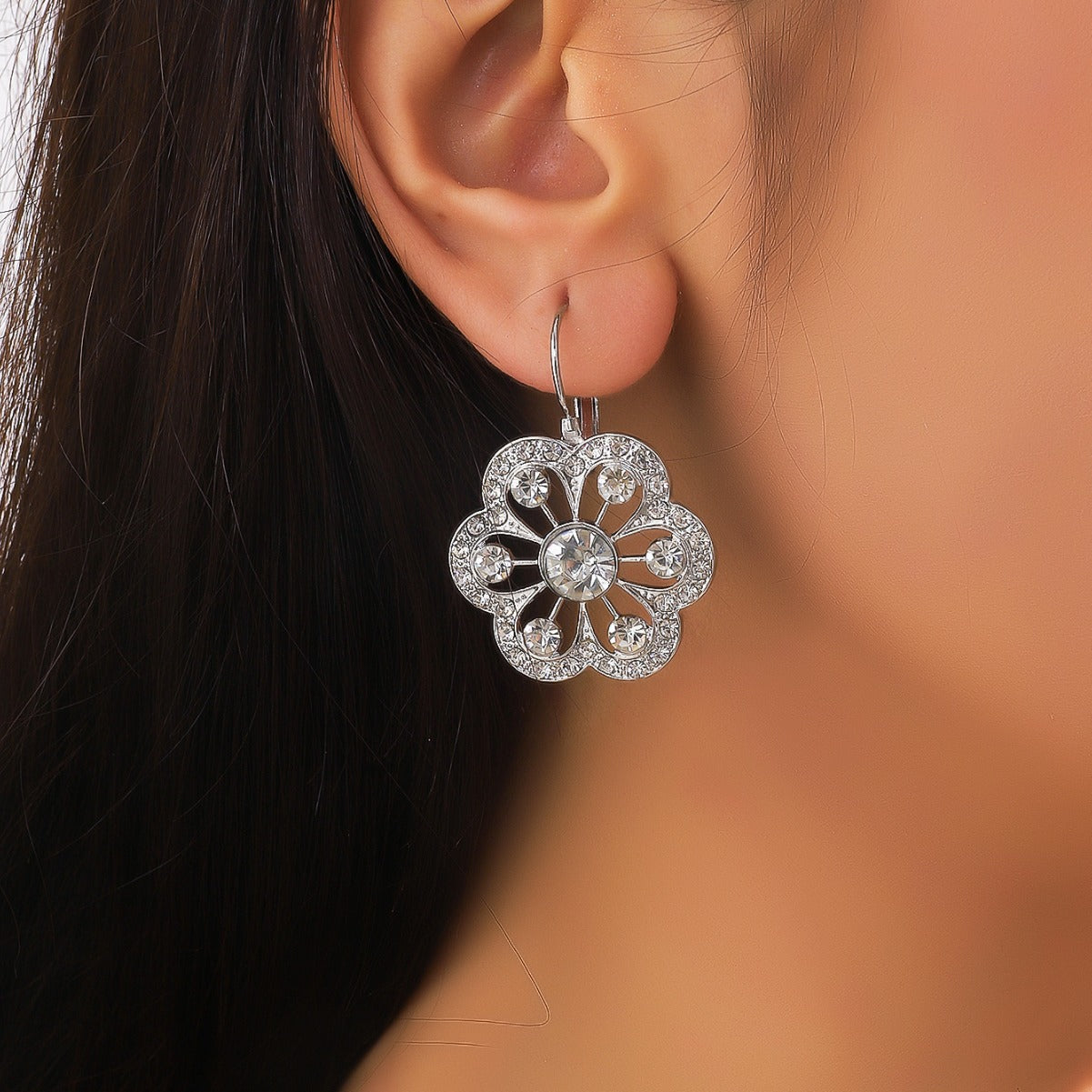 Wholesale  rhinestone plum earrings