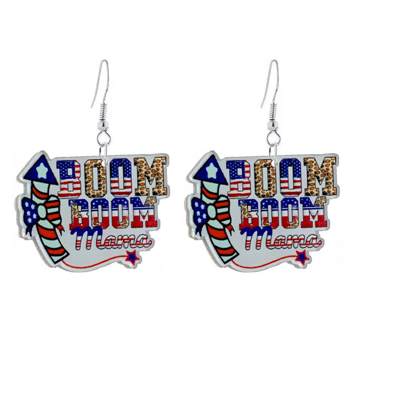 Wholesale American Independence Day Bow Popsicle Acrylic Earrings ACC-ES-YiYuan006