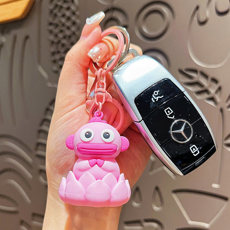 Wholesale Cartoon Lotus Fish PVC Soft Glue Keychain ACCVIP-KC-HangLi003