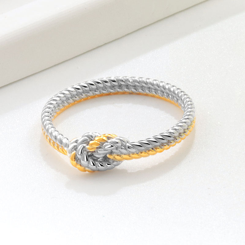 Wholesale  s925 sterling silver two-strand rope knot knot knot buckle ring