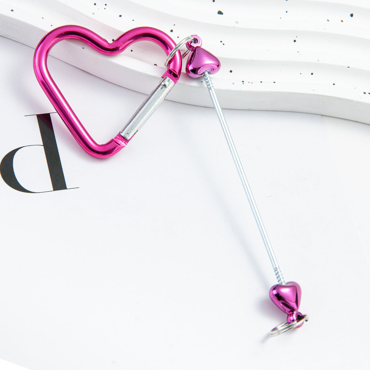 Wholesale DIY Love Beaded Mountaineering Buckle Metal Hook Keychains