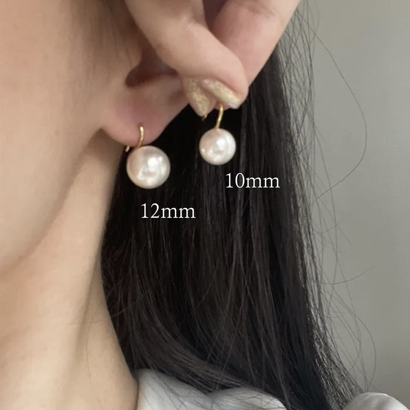 Wholesale S925 sterling silver pearl ear hook  white  earrings