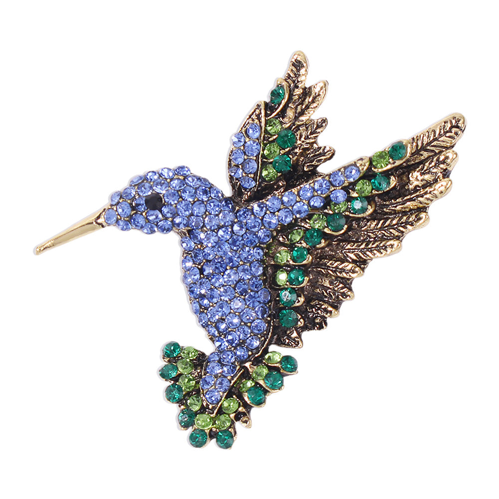 Wholesale rhinestone hummingbird brooch