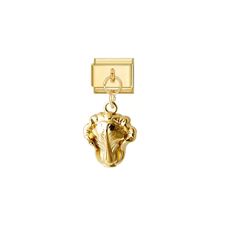 Wholesale Trendy Gold Plated Grape Pendant Jewelry Accessory Stainless Steel Fruit Charm For DIY Craft And Boutique Resale