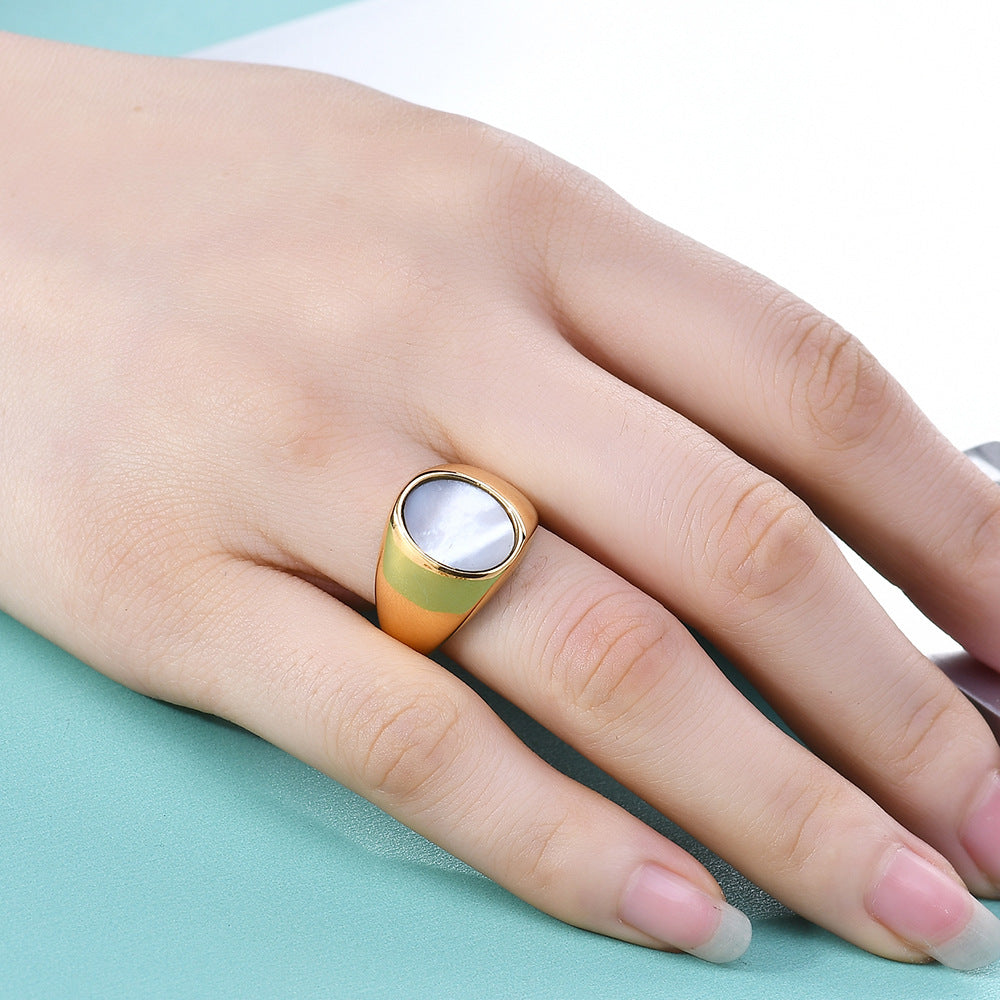 Wholesale Titanium Steel  simple 18K gold ring