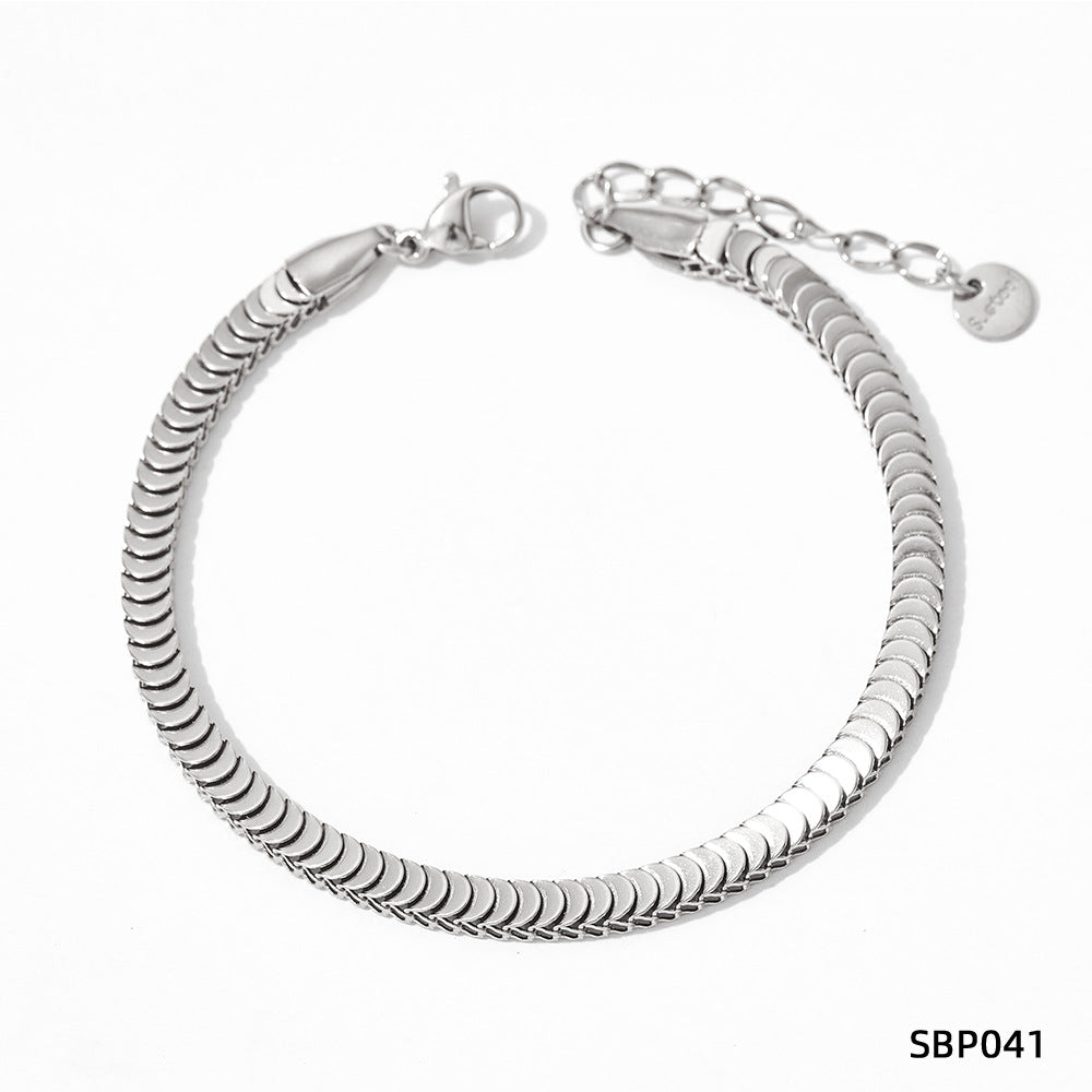 Wholesale Stainless steel bracelet stitching zircon bracelet set