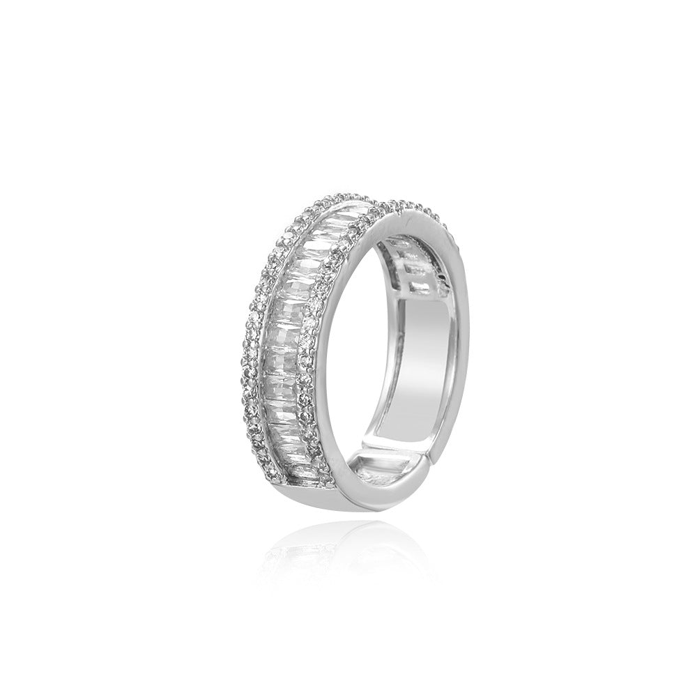 Wholesale Stepped zircon electroplated ring