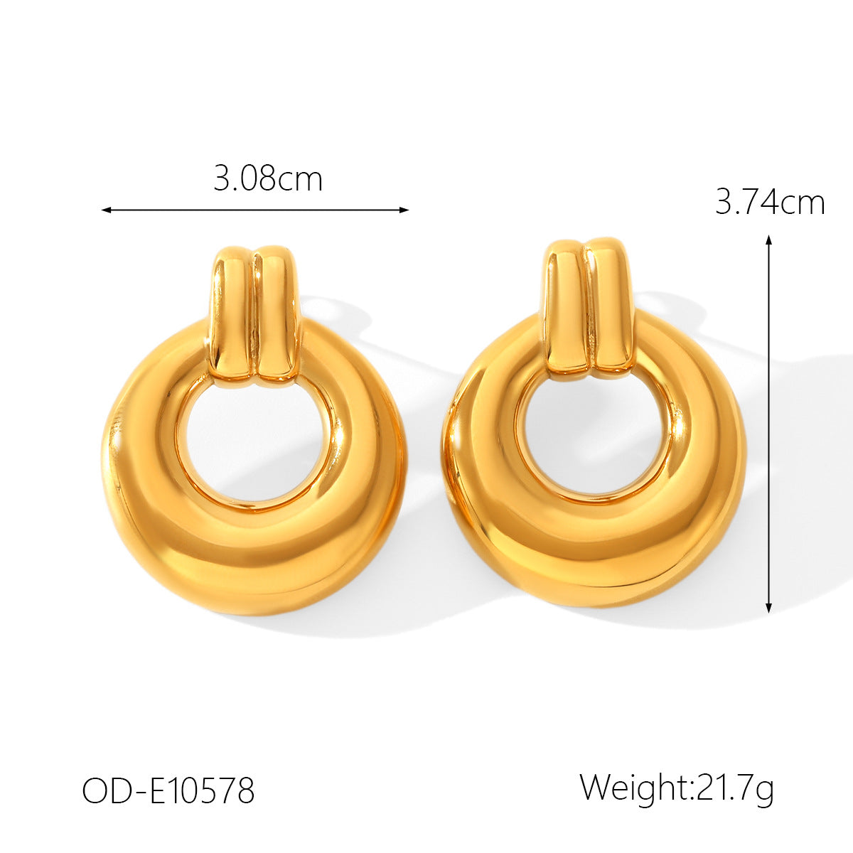 Wholesale  earrings 18K gold hollow stainless steel round ball earrings