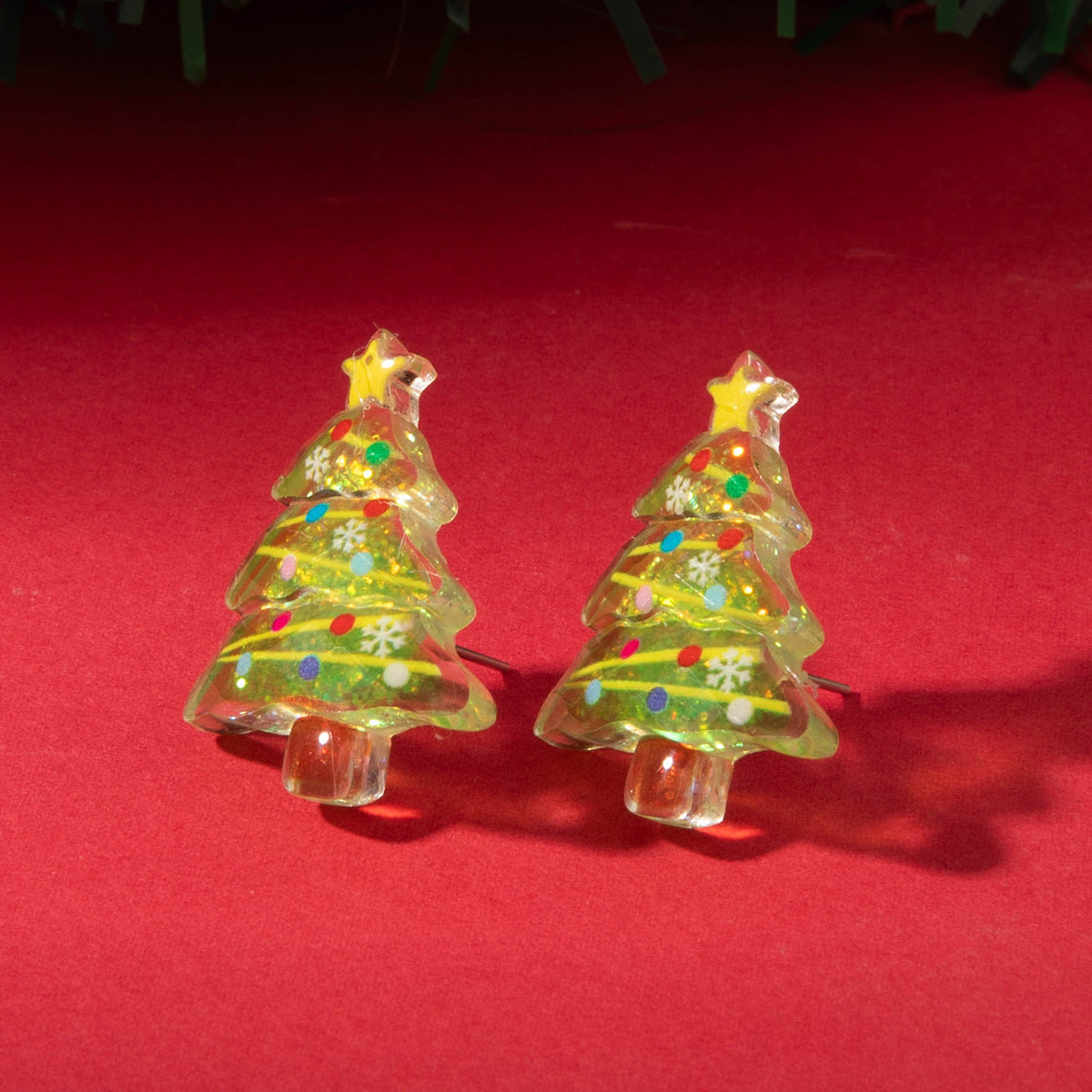 Wholesale Resin Christmas Tree Snowman Old Man Earrings