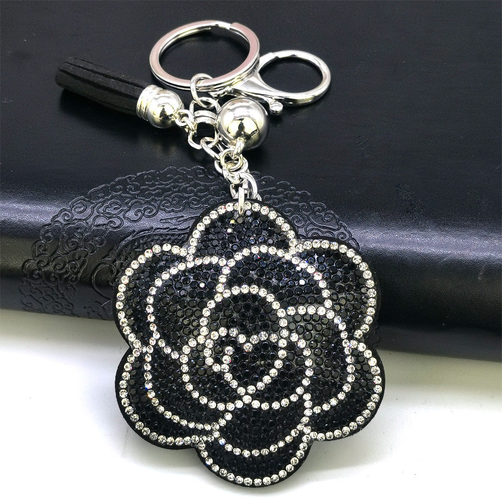 Wholesale hot drill hot figure plum blossom diamond keychain