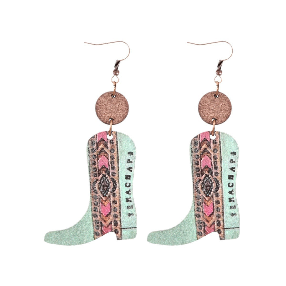 Wholesale Wooden Flower Drop Earrings Vintage Bohemian Ear Jewelry for Women