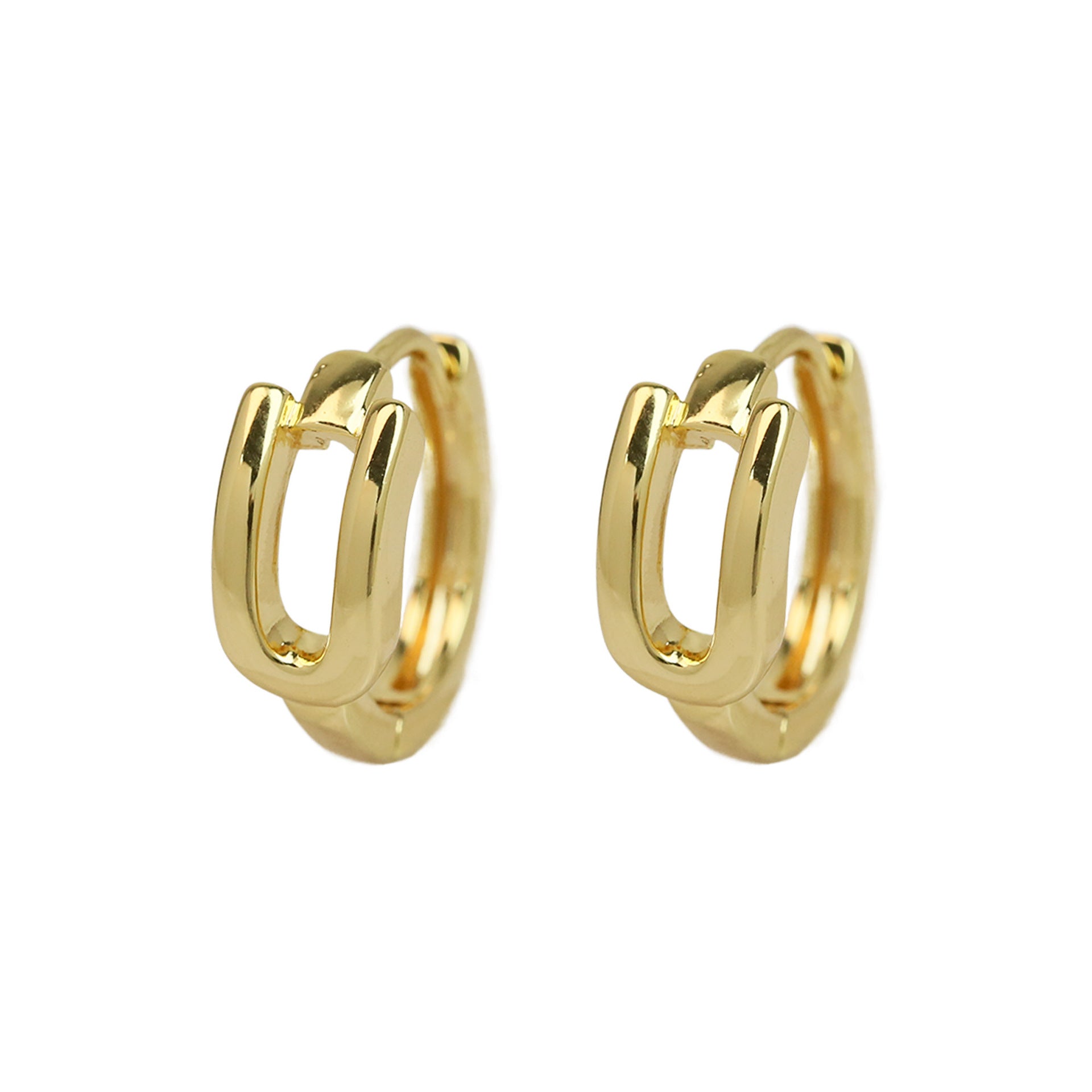 Wholesale 18k gold high-polished brass simple style 26 English letters earrings