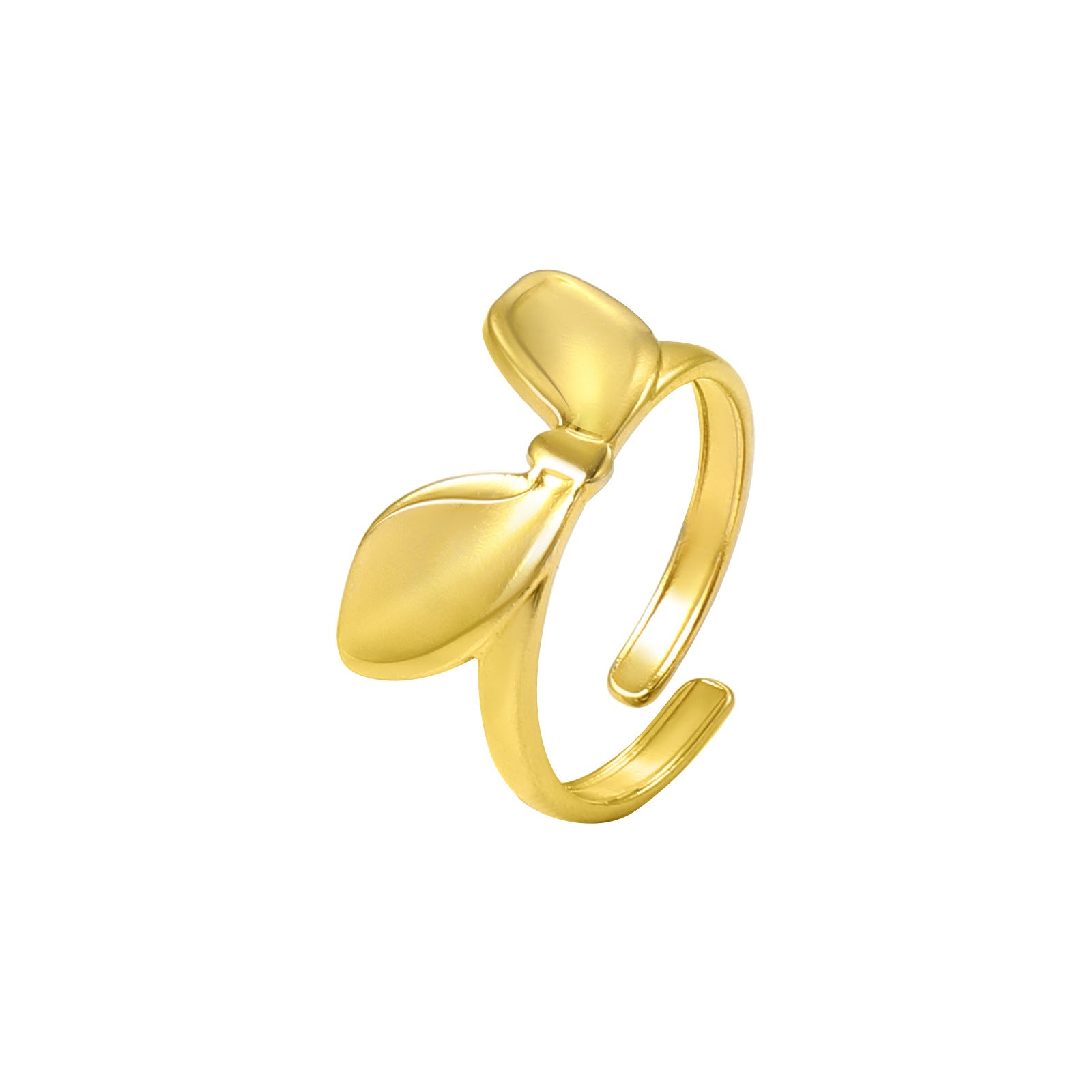 Wholesale Fashion cute rabbit ears ring opening adjustable titanium steel ring