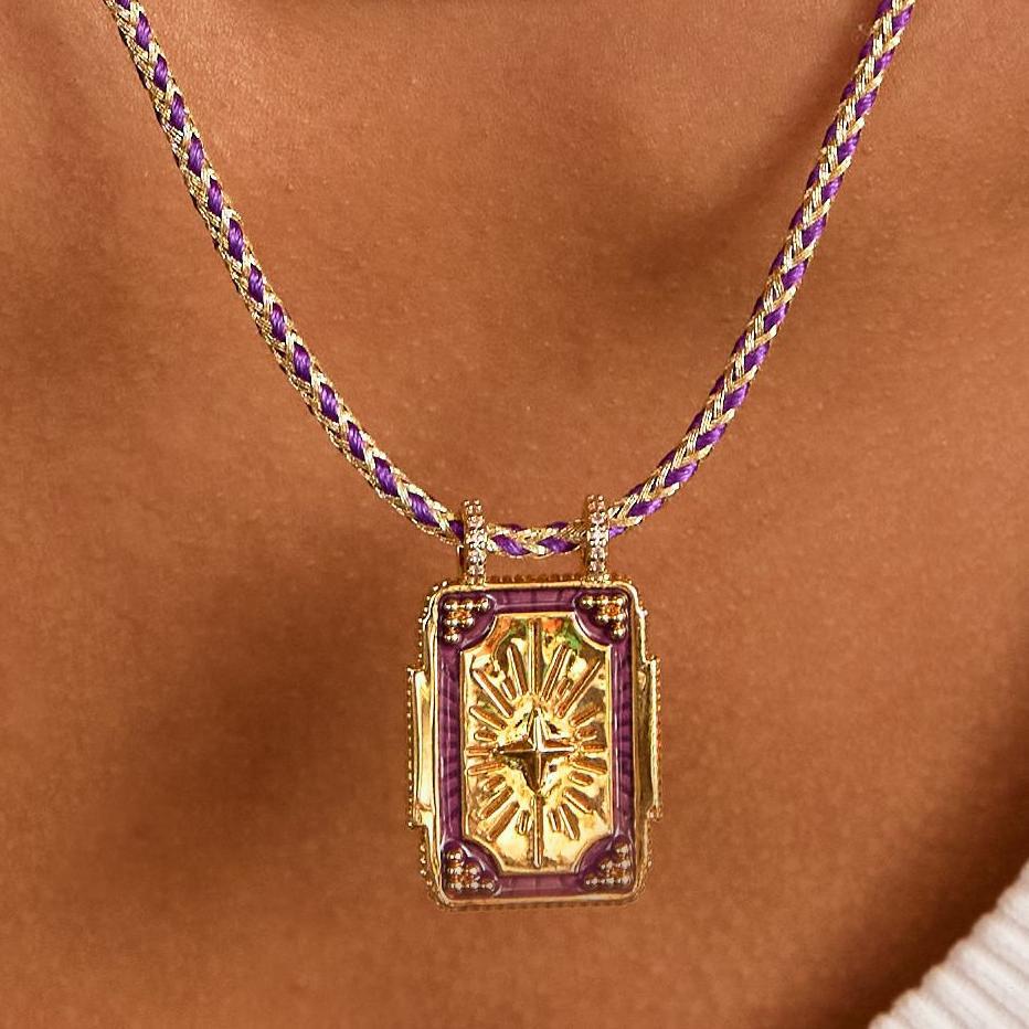 Wholesale  Square Brand Bohemian Art Retro Style Tarot Necklace