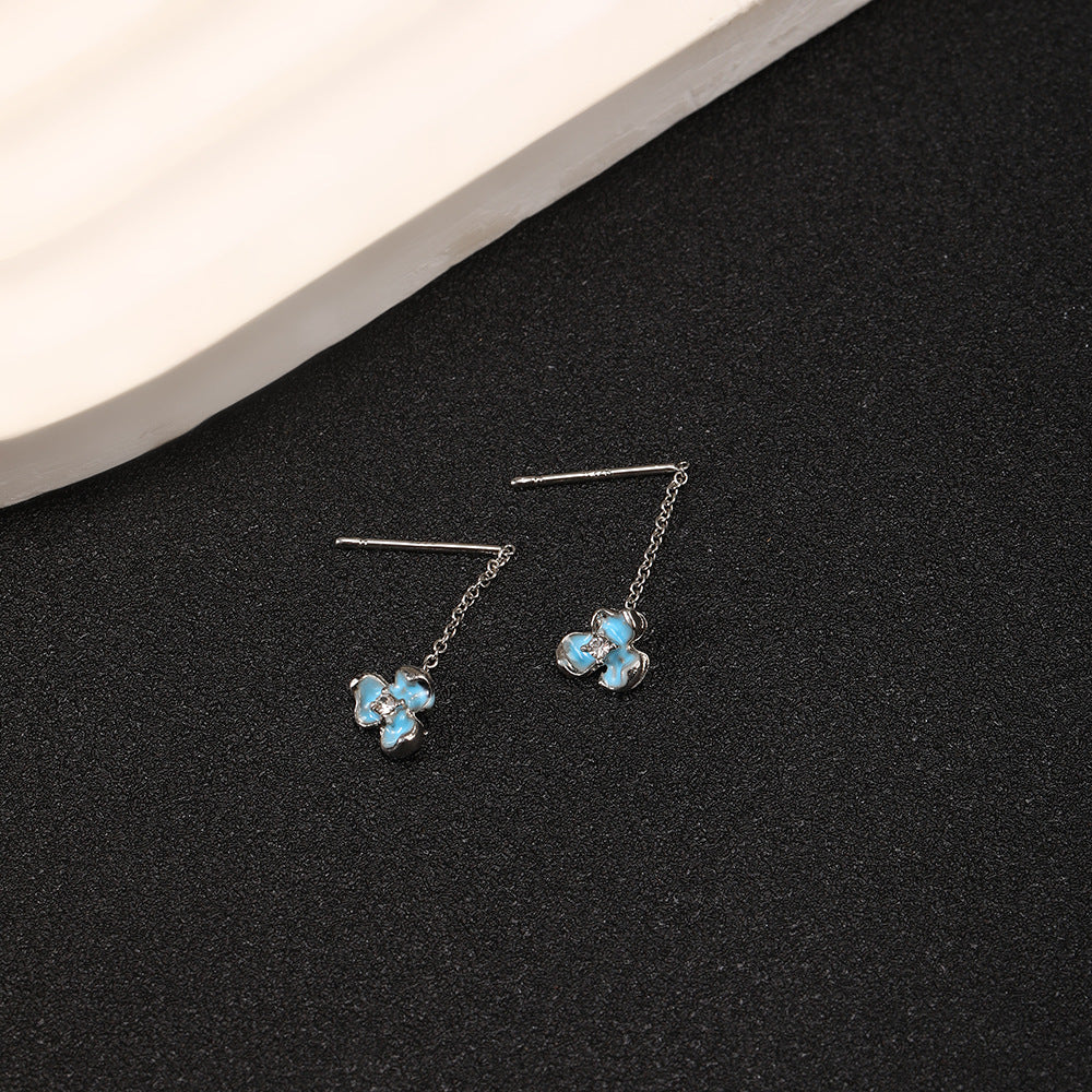 Wholesale Vintage blue iris earrings