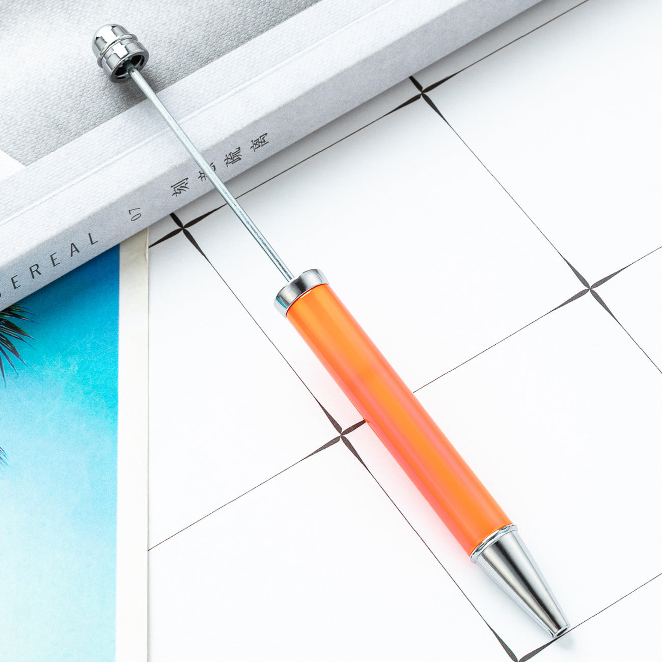 Wholesale Beadable Pens UV Electroplating Color Plastic DIY Beaded Pens Solid Color Pens