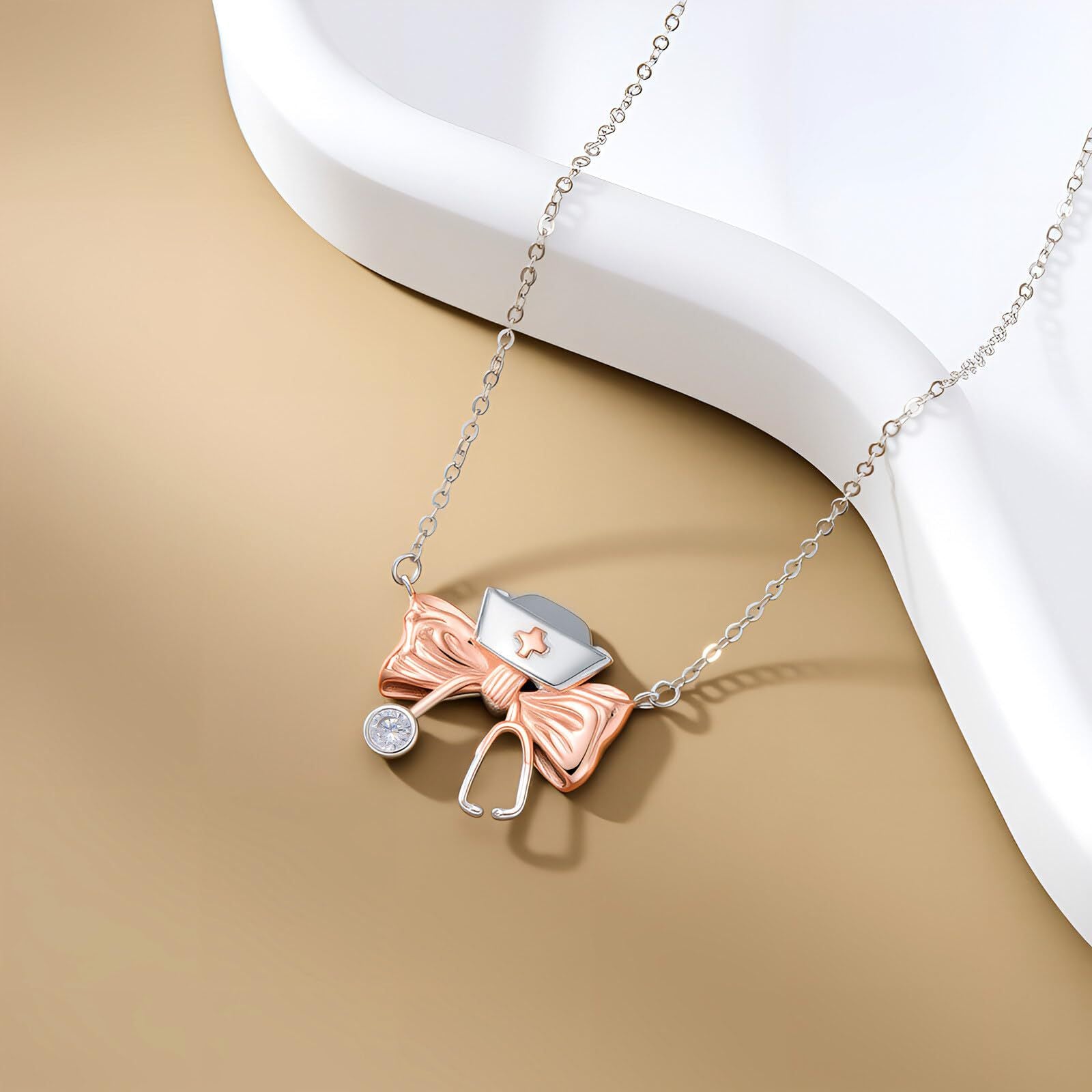 Wholesale  Bow Doctor and Nurse's Day Clavicle Chain  Necklace