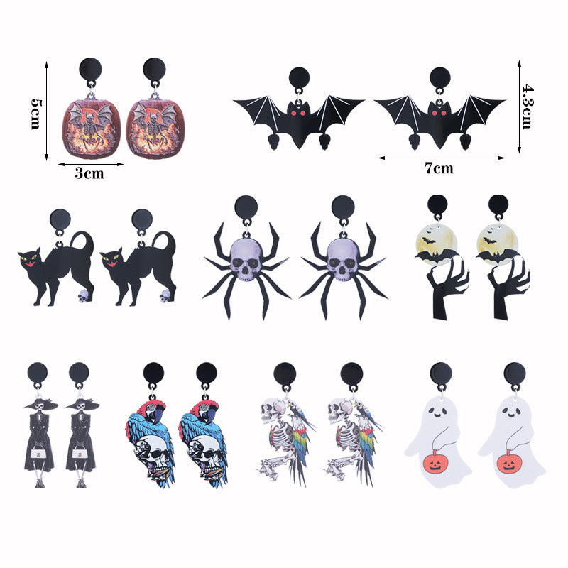 Wholesale  Night Party Horror Acrylic Halloween Earrings