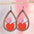Wholesale water drop lovely double-sided wooden Valentine's Day earrings