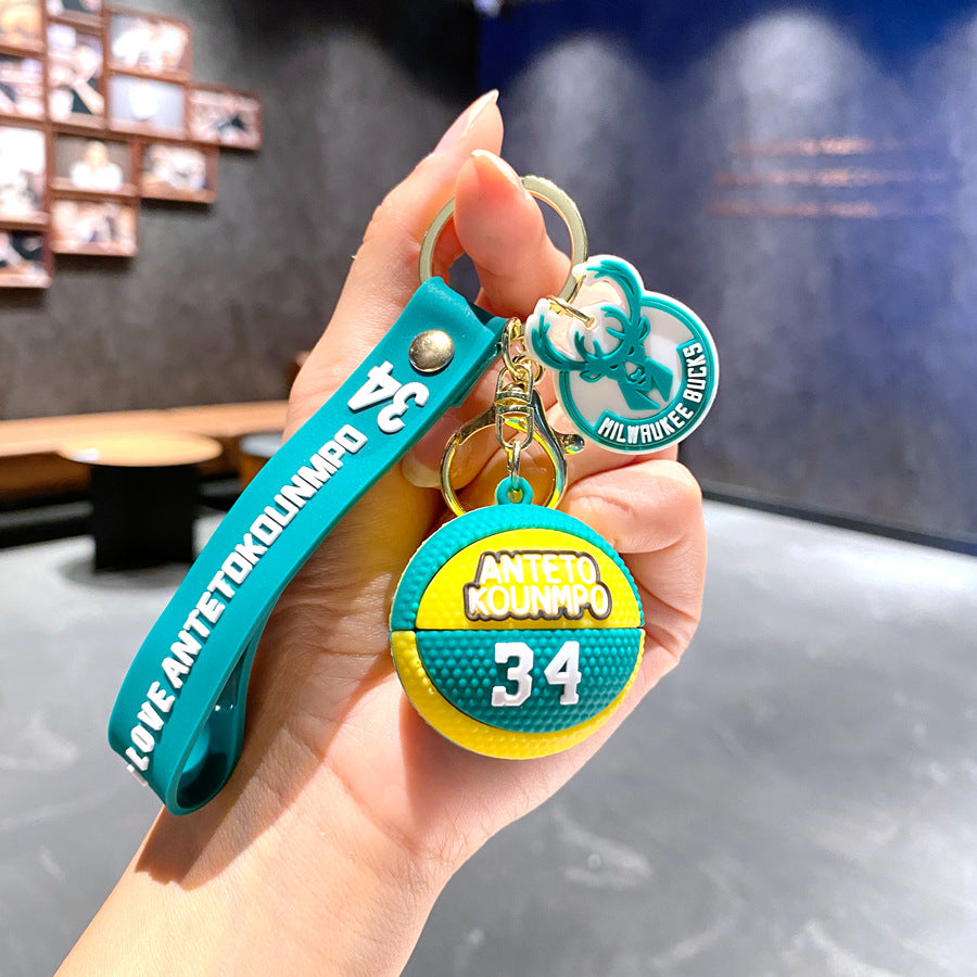 Wholesale Cartoon PVC Soft Basketball Keychain ACCVIP-KC-GongZ026