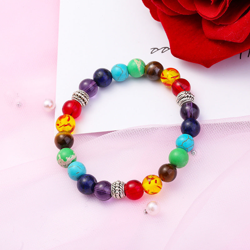 Wholesale Yoga Natural Stone Handmade Beaded Colorful Bracelet for Men ACC-BT-Xinc004