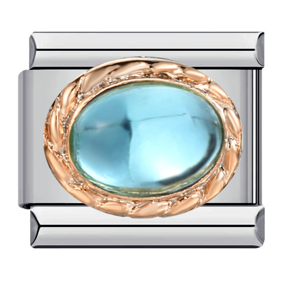 Wholesale  Italian Charm Bracelet 9mm DIY Oval Micro-Inlaid Colored Stone Creative Stainless Steel Composable Bracelet