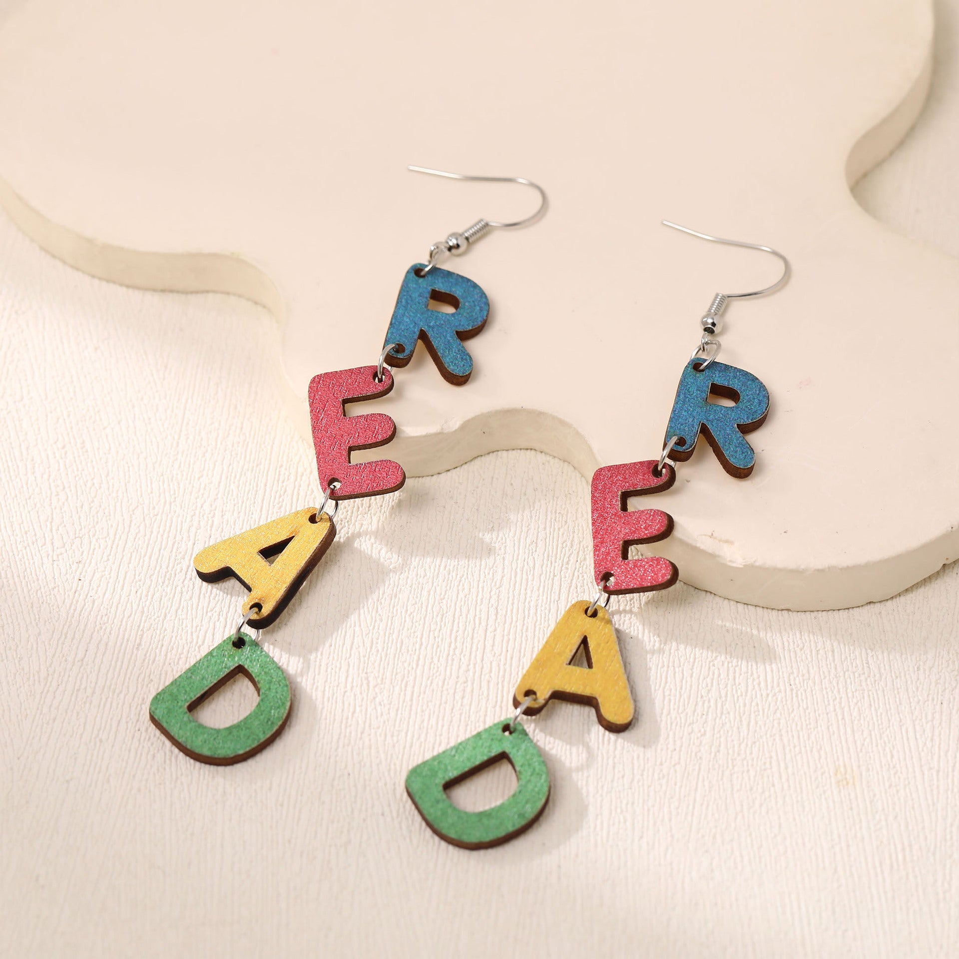 Wholesale  acrylic wooden earrings fashion love geometric earrings