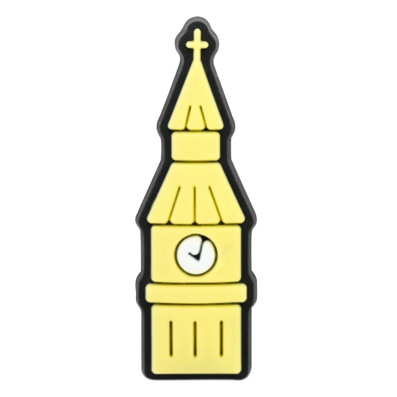 Wholesale Random 100pcs British style clogs    PVC Soft Rubber Shoe Buckle Decoration