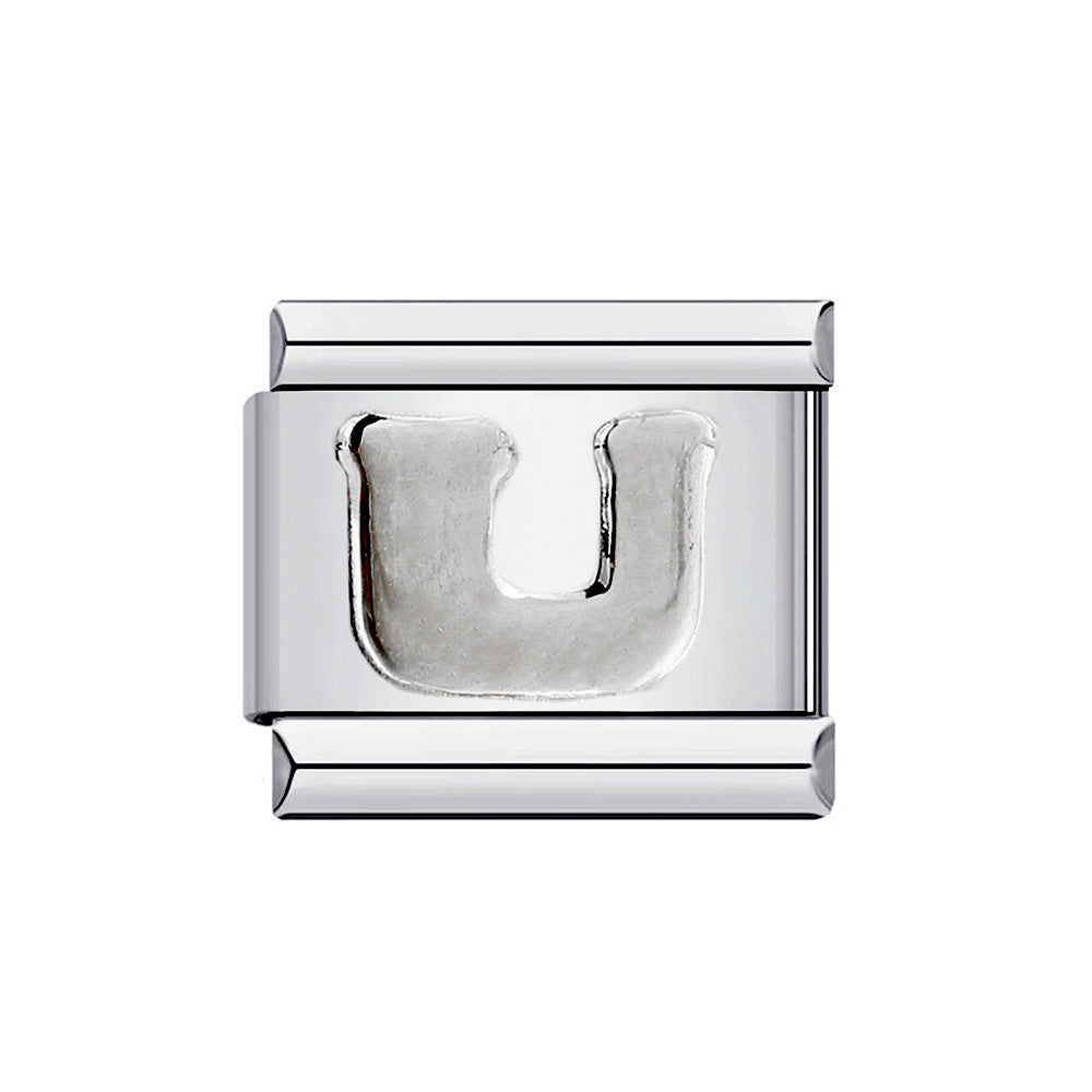 Wholesale Italian Charm Bracelet 9mm DIY Splicing Removable English Letters Stainless Steel Composable Bracelet