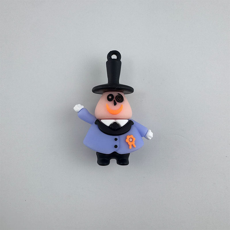 Wholesale 3D PVC Cartoon Pumpkin Pendant Keychain  Decorative Accessory
