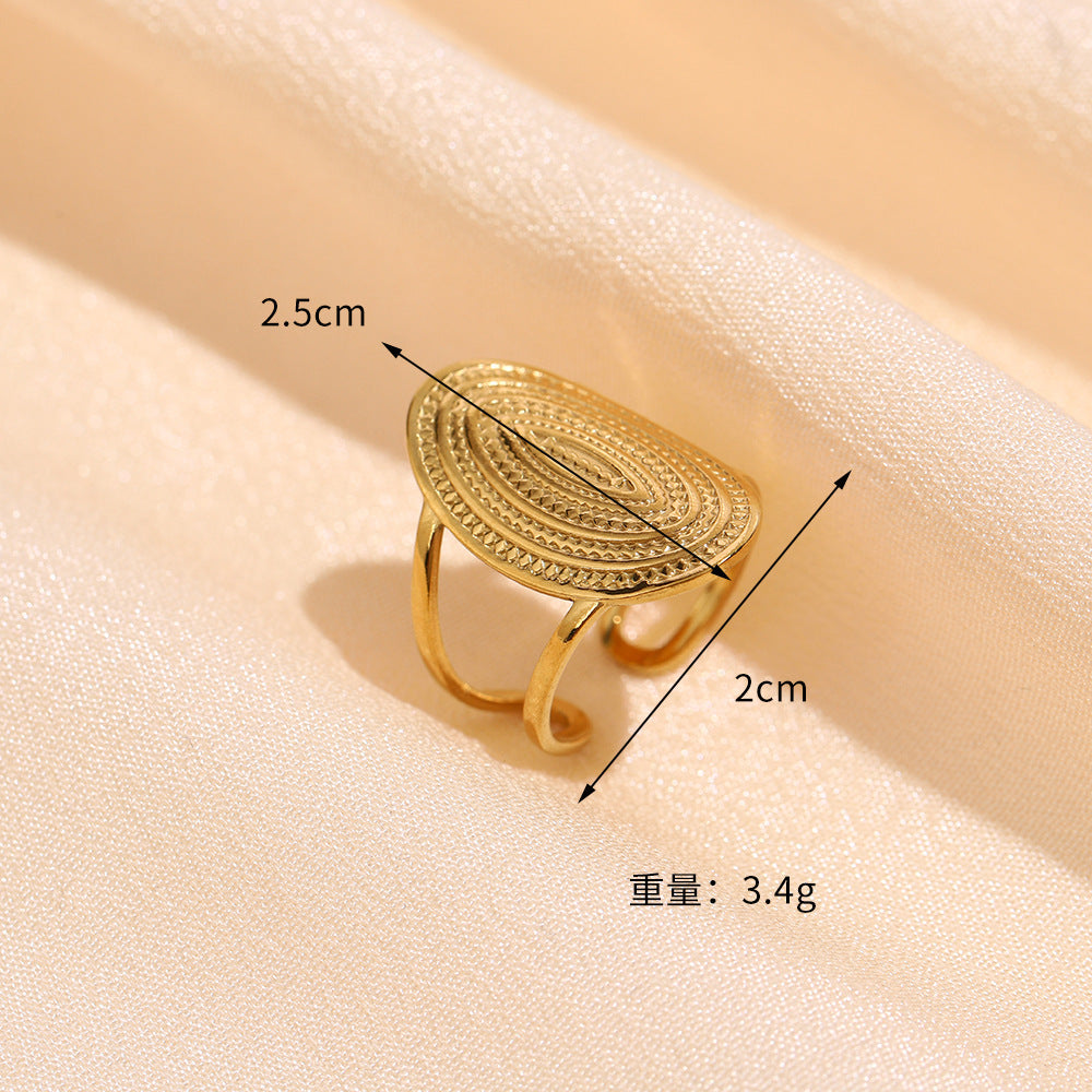 Wholesale Light Luxury Style Geometric Titanium Steel Ring - Fashion Jewelry Accessory for Gift or Boutique Resale