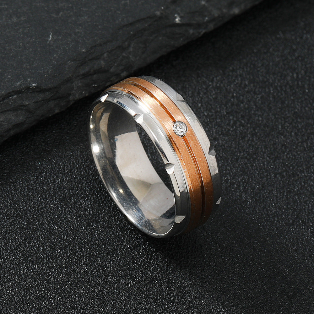 Wholesale Stainless Steel Ring Stitching Diamond Men's Rings ACC-RS-WangG002