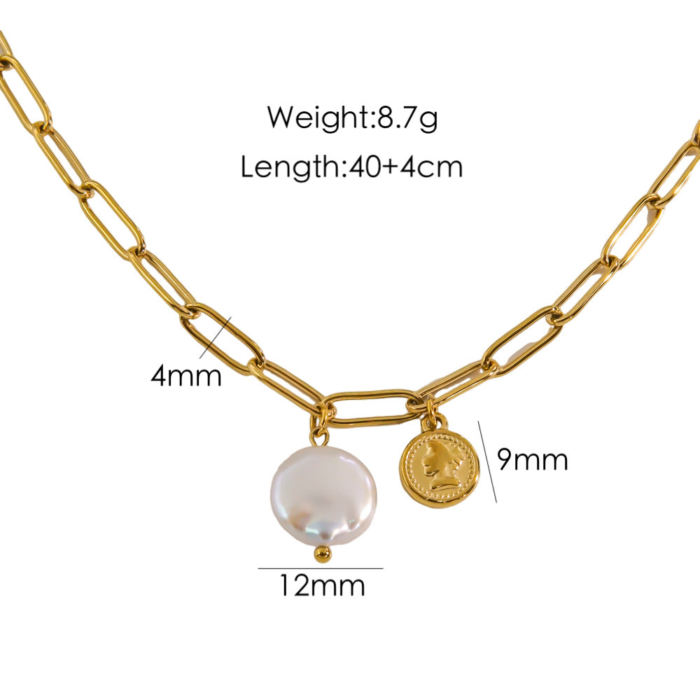 Wholesale personalized thick chain pendant necklace stainless steel 14K gold necklace