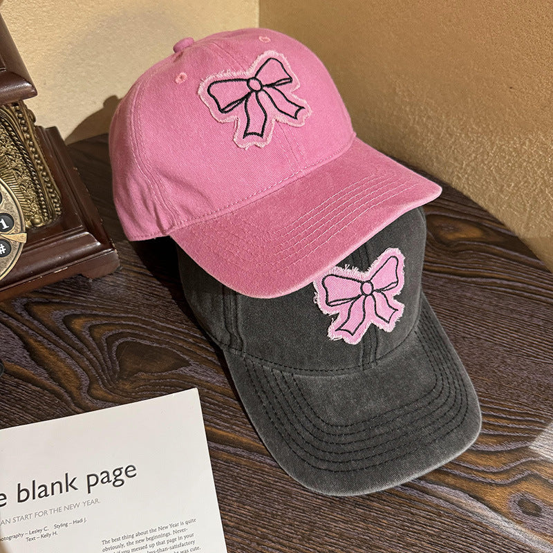 Wholesale  Fashion Bow Baseball Cap  Casual All-match Big Head Cap