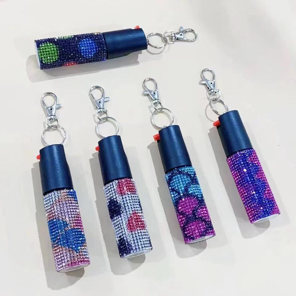 Wholesale colorful leopard print rhinestone plastic keychain ACCVIP-KC-ZhiYa007