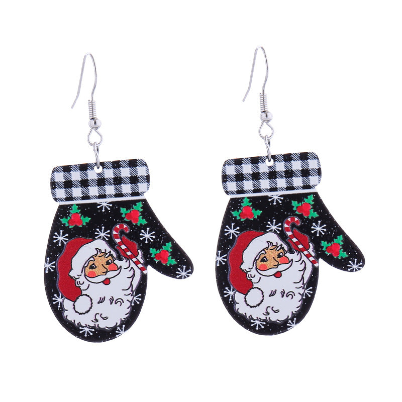 Wholesale Christmas Colorful Acrylic Elk Wine Glass Puppy Earrings ACC-ES-CT036