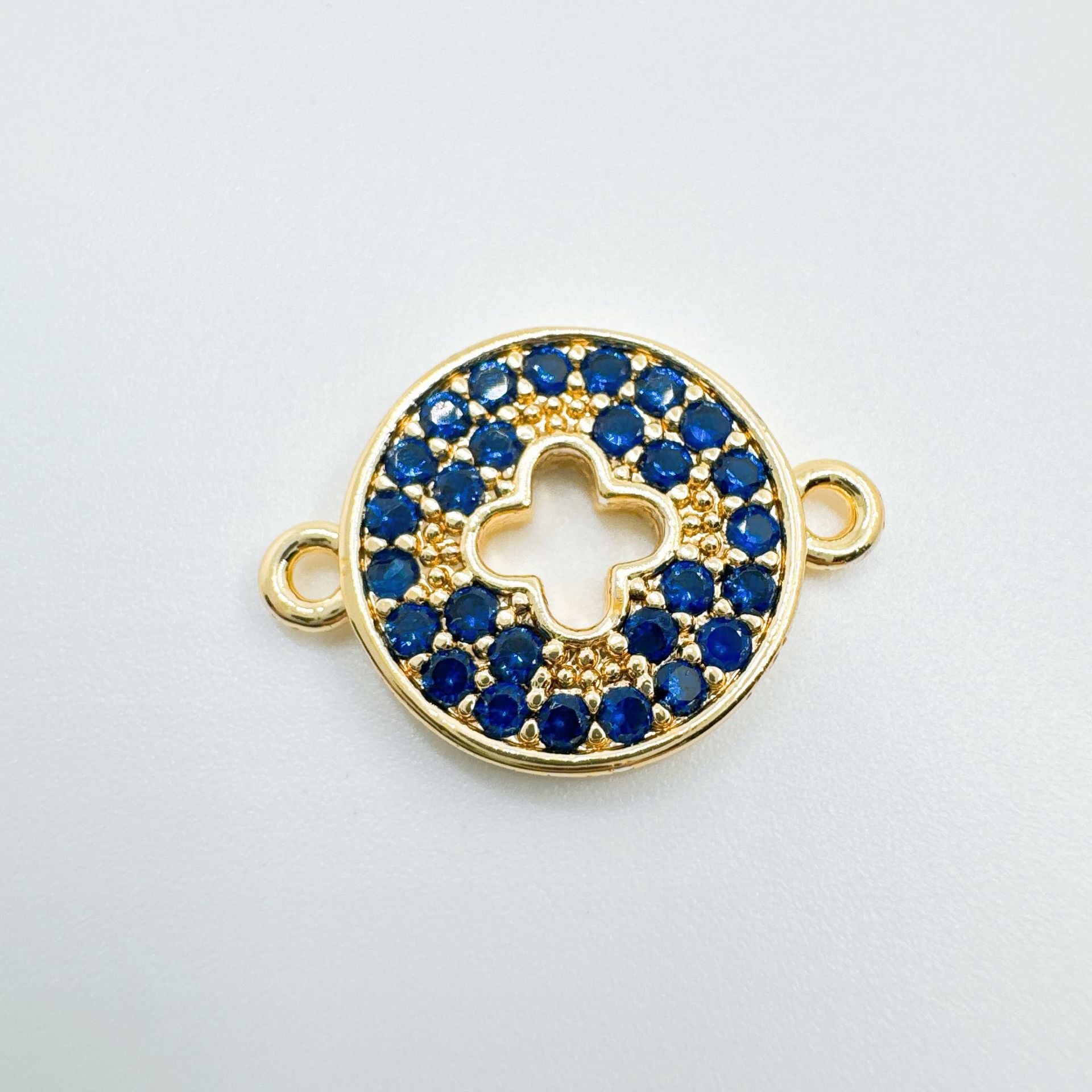 Wholesale 18K Gold Plated Copper Cross Charm Bracelet with Micro Zircon Trendy DIY Jewelry Accessory