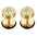 Wholesale retro round Great Wall pattern diamond stainless steel earrings