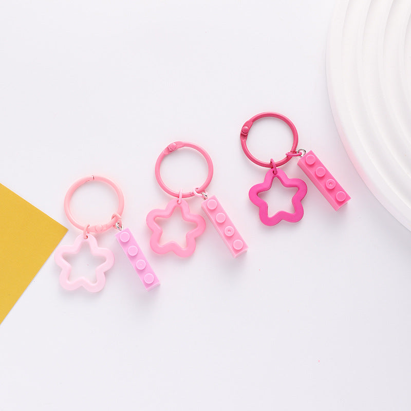 Wholesale acrylic colored five pointed star keychains ACC-KC-HuiMei012