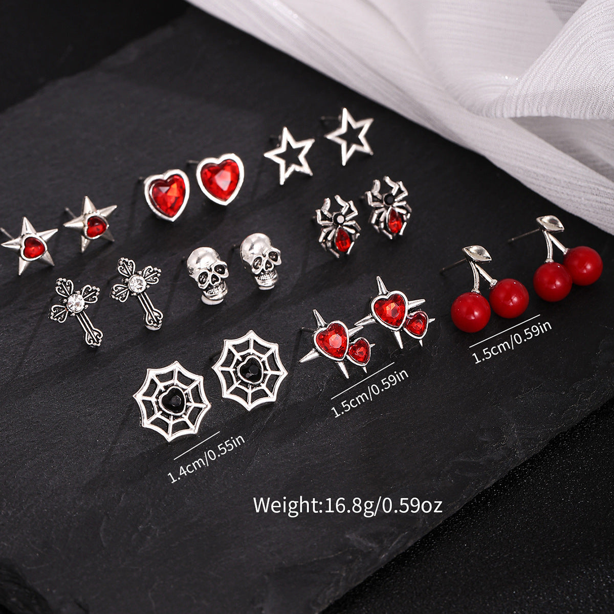 Wholesale Punk style  cross alloy earrings set
