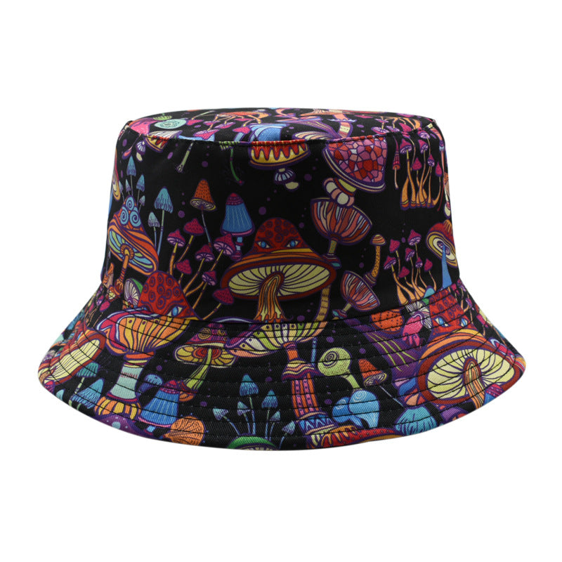 Wholesale colorful mushroom printing fisherman hat