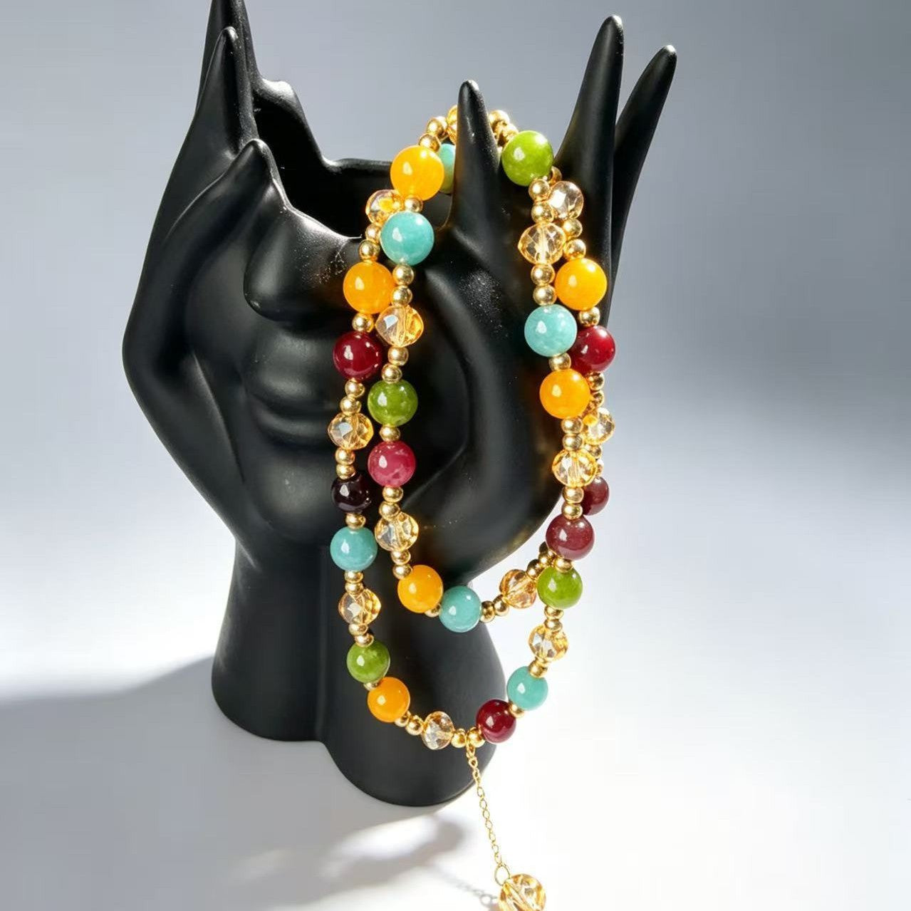 Wholesale Multi Color Crystal Natural Stone Beaded Bracelet Stackable Design Jewelry Accessory For Everyday Wear