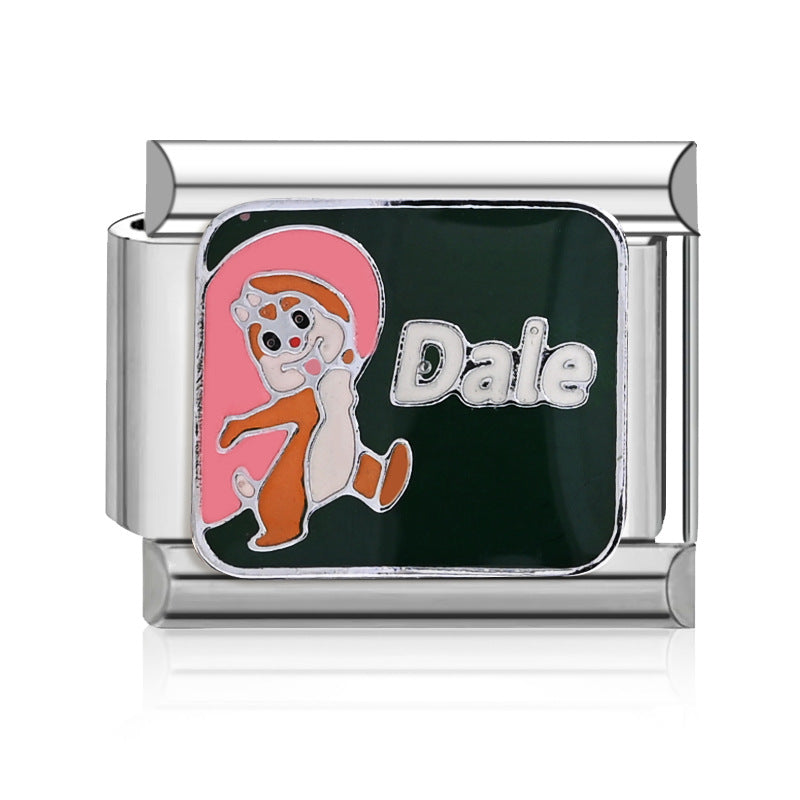 Wholesale  9mm Italian Charm Starter Bracelets DIY square Single Section Creative Stainless Steel Composable Bracelet