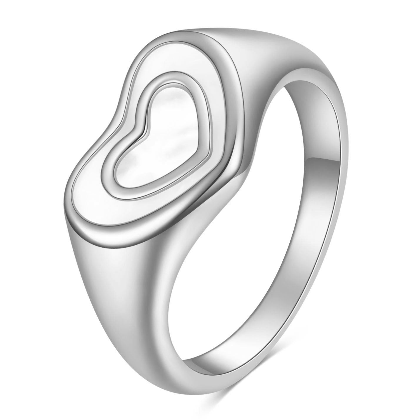 Wholesale  double heart love titanium steel ladies ring