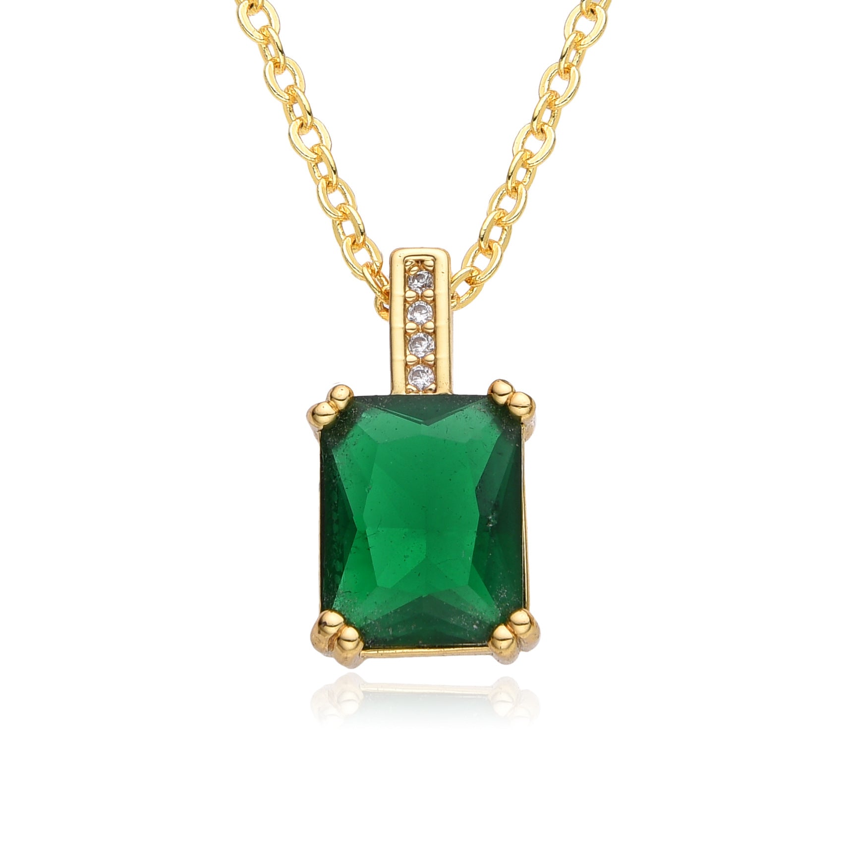 Wholesale Square zircon necklace  simple clavicle chain light luxury clavicle chain