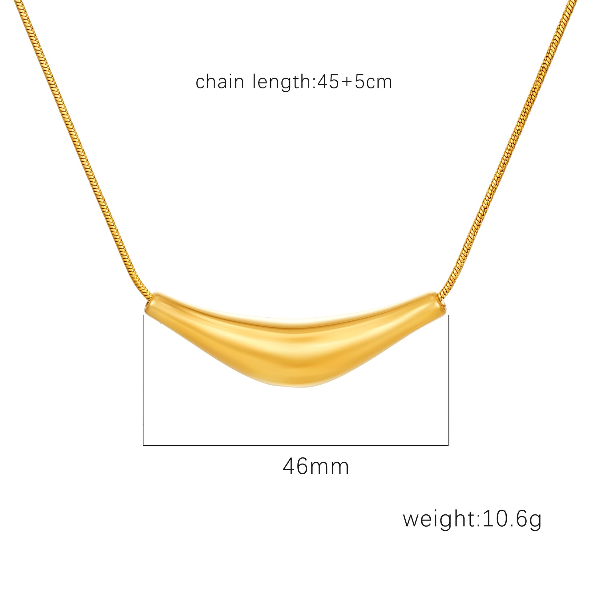 Wholesale Stainless steel horn necklace