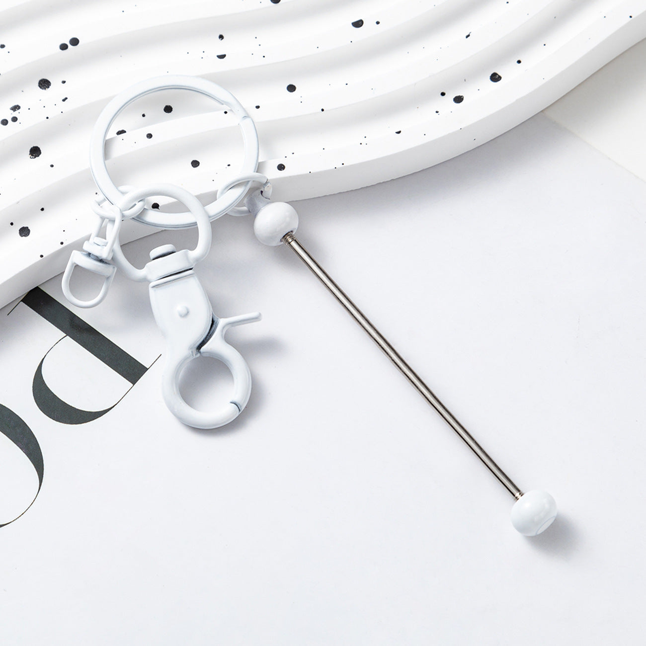 Wholesale Beadable Keychains Gradient Color DIY Beaded Keychains ACC-KC-HuaH009