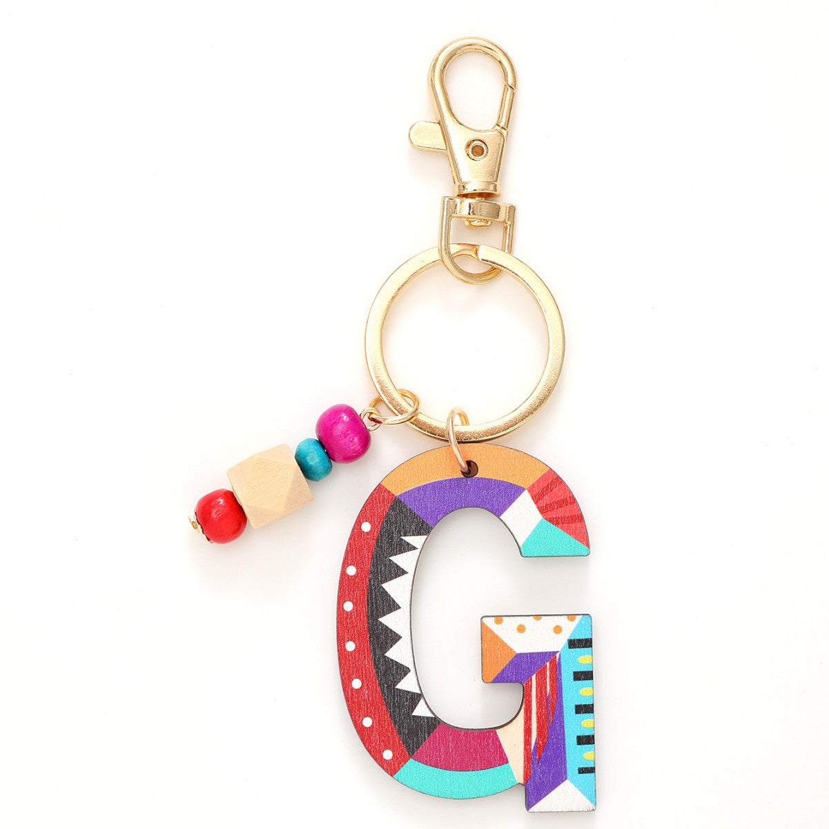Wholesale Trendy Alphabet Bead Keychain Wooden Car Key Accessory Gift Boutique Resale