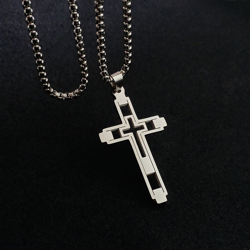 Wholesale Titanium Steel Cross Men's Luxury Necklace