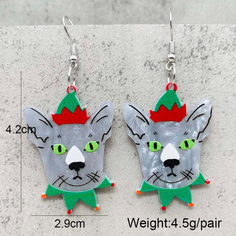 Wholesale Christmas Creative Puppy Elk Acrylic Earrings ACC-ES-ChenY084